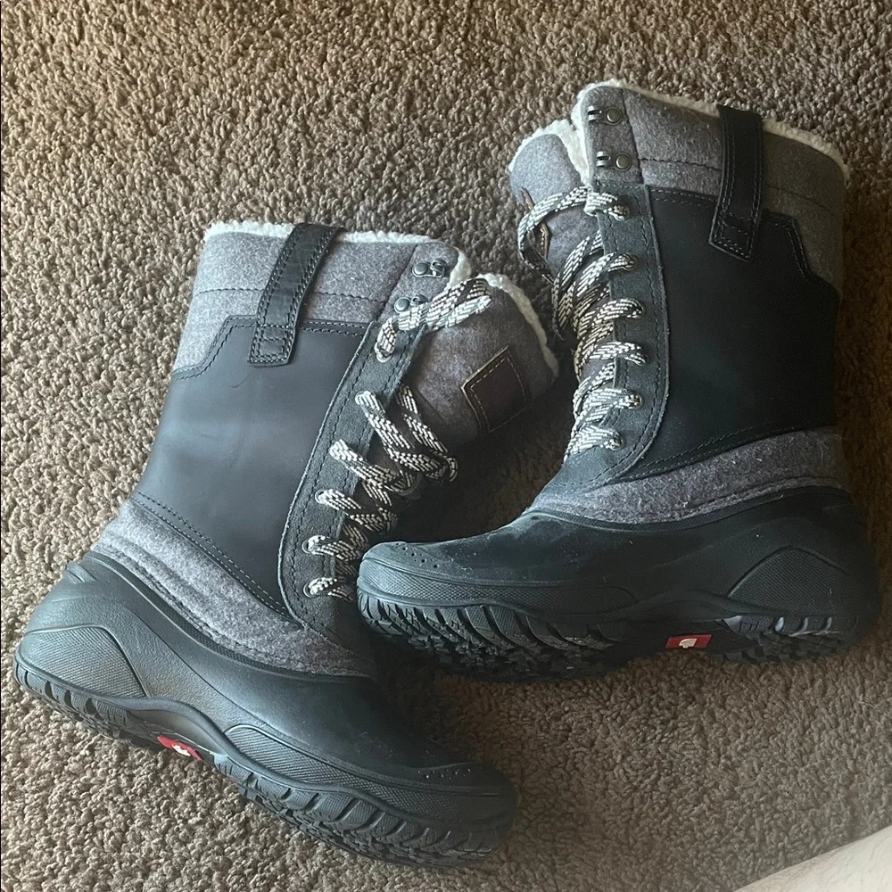 The North Face Black and Gray Winter Boots